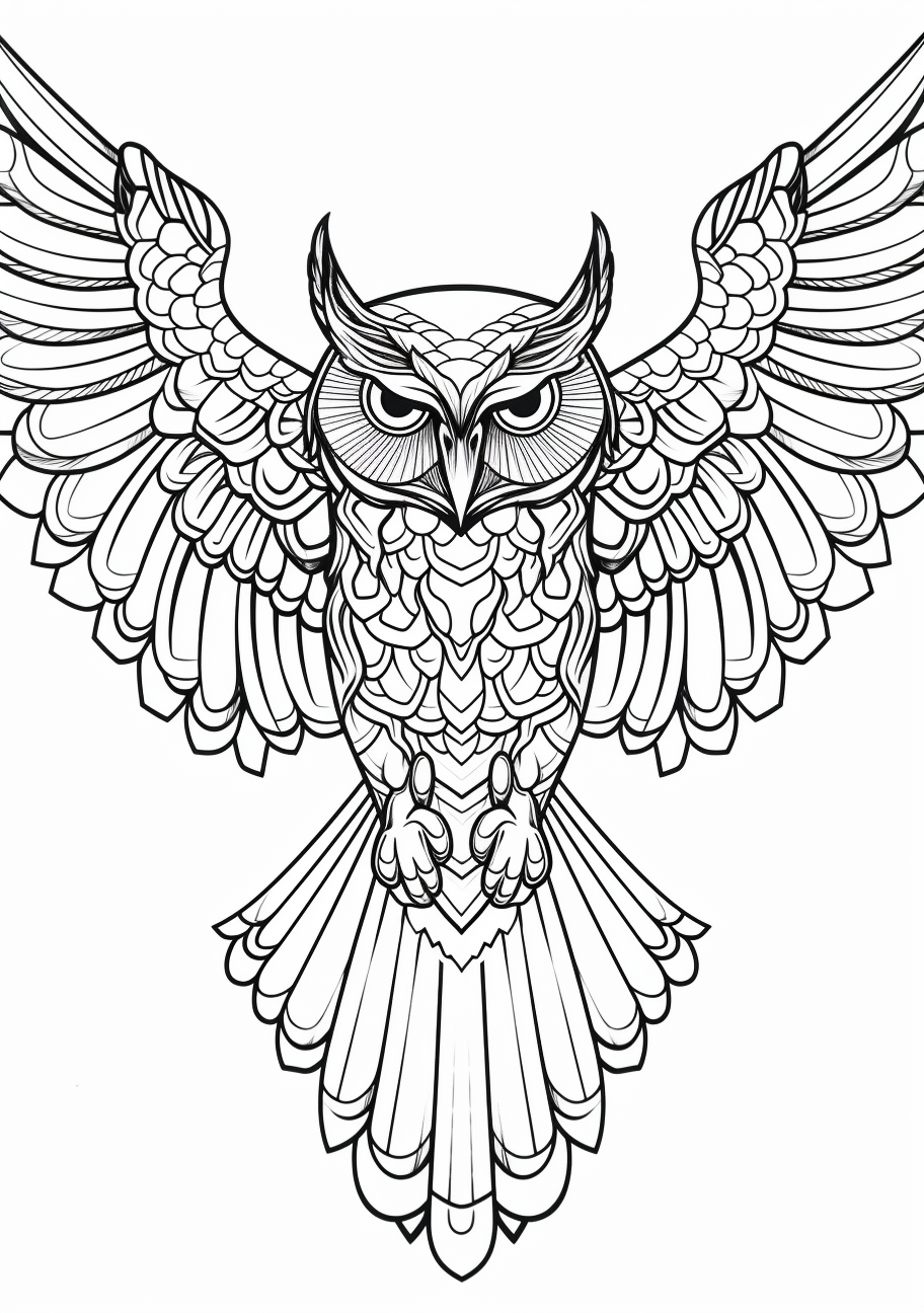 Owl on the hunt - Bird Coloring Pages - Free Printable, Creative Sheets ...