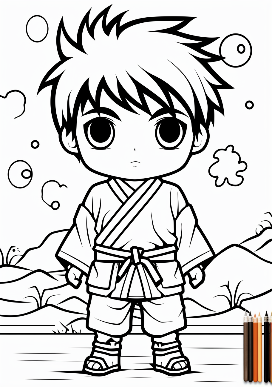 anime boy coloring pages 26843094 Vector Art at Vecteezy