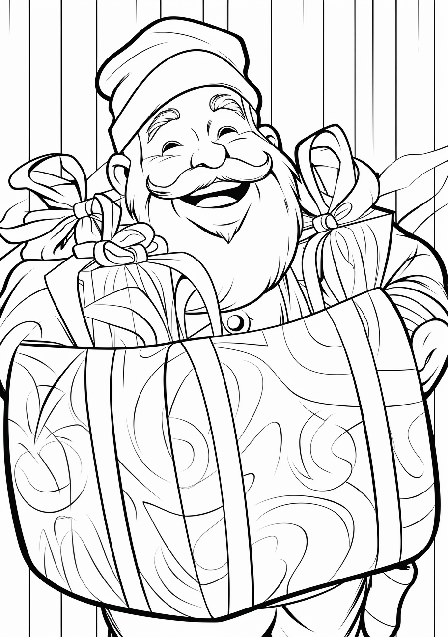 Coloring Pages Of Animals In A Box Of Presents Outline Sketch