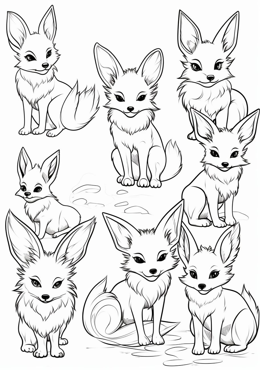 Eevee Evolutions Coloring Sheet Pokemon Pages, Adult & Kids Fun ...
