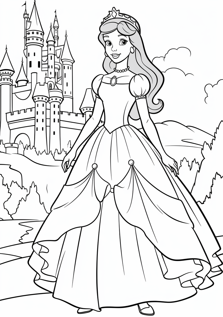 https://cdn.hero.page/coloring/ac152b39-2ad6-45b8-86c4-bdc9cc7638db-princess-with-her-castle-printable-coloring-page-1.png