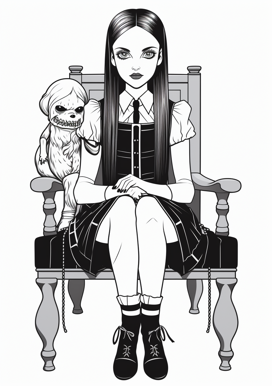 Full Body Sketch of Wednesday Addams - Wallpaper - Image Chest - Free Image  Hosting And Sharing Made Easy