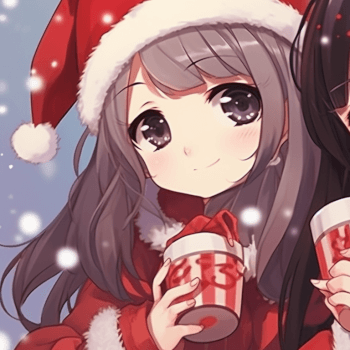 matching christmas anime girl pfp, aesthetic matching pfp ideas