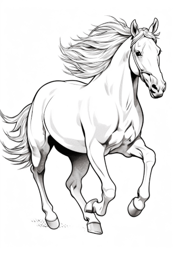 Horse Coloring Page - Printable, Kids-Friendly, Fun Sketches