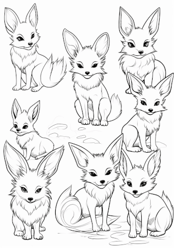 Eevee Evolutions Coloring Sheet Pokemon Pages, Adult & Kids Fun