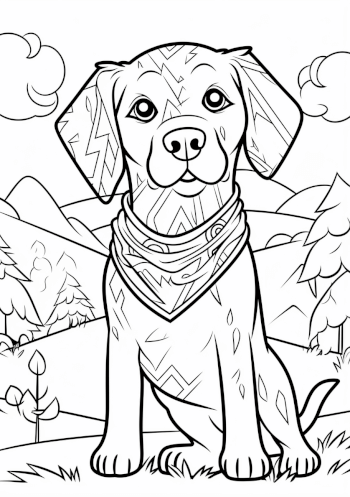 Dog Coloring Page - Free Printable, Fun and Engaging