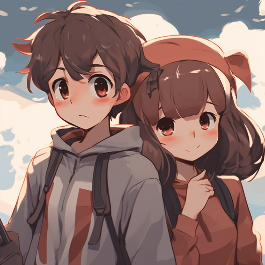 Matching profile pictures for a couple, featuring anime characters