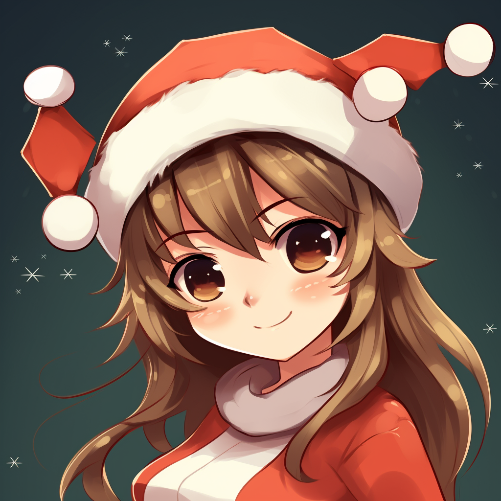 Download Christmas-Themed Cute Anime Girl iPhone Wallpaper | Wallpapers.com