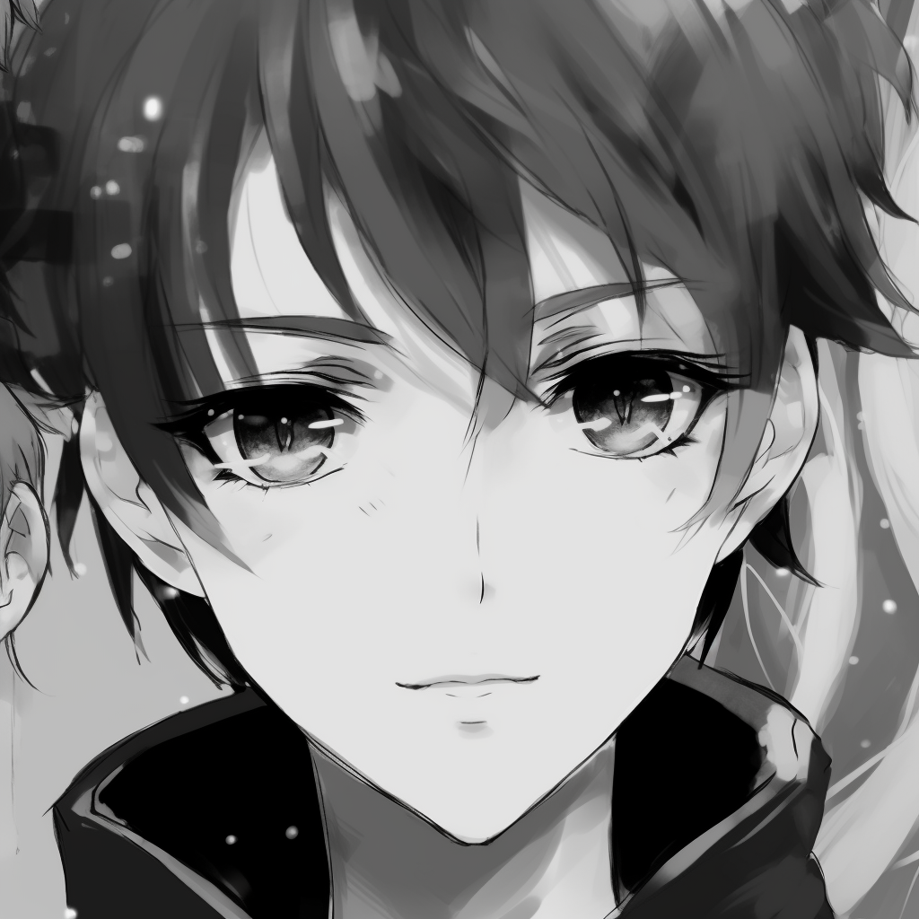 Anime avatar black and white 