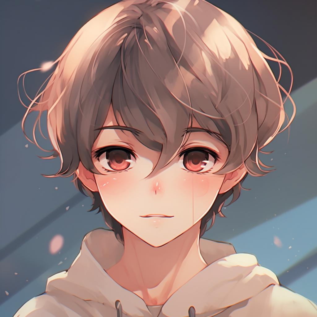 Cute anime kid blushing and looking shy on Craiyon