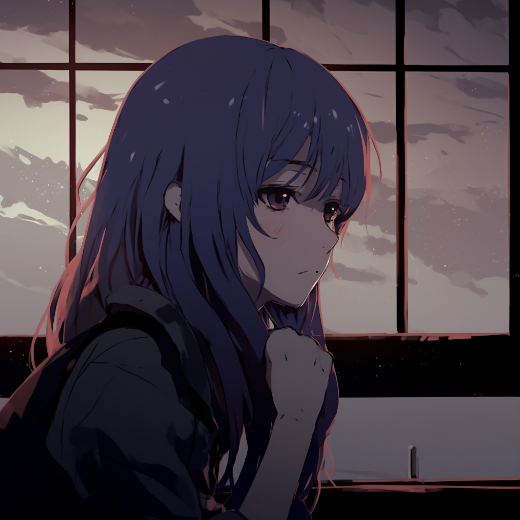 Sorrowful Anime Girl - adorable sad anime pfp - Image Chest - Free