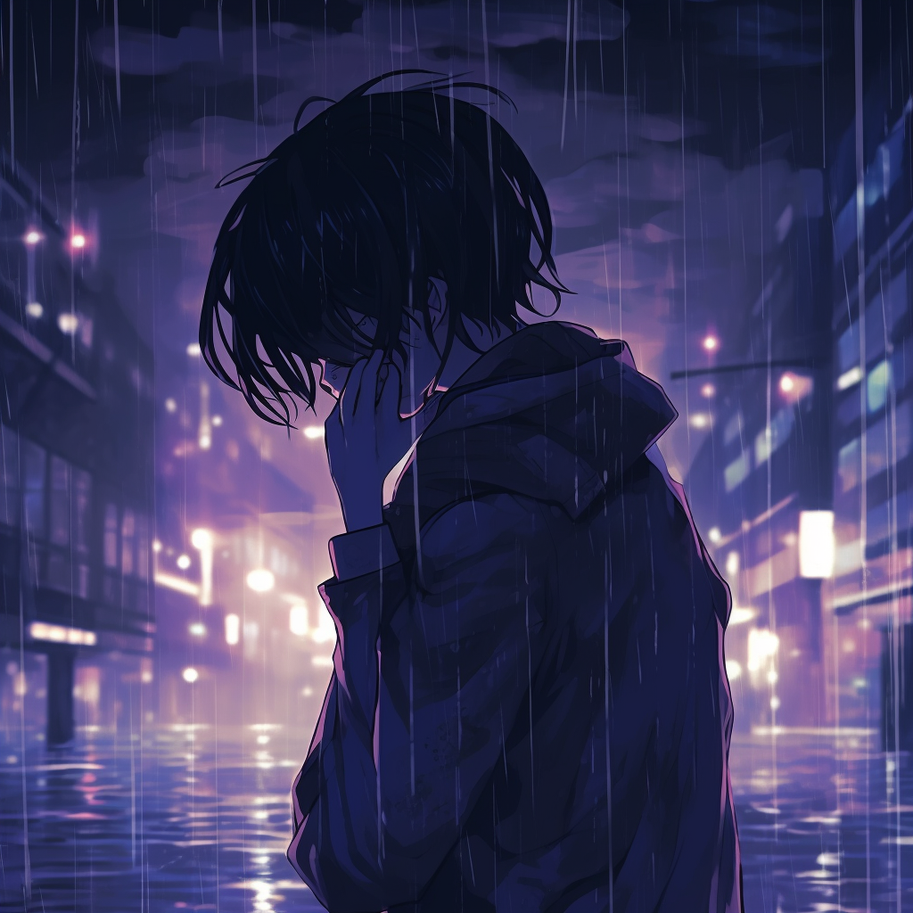 Sad aesthetic anime boy pfp