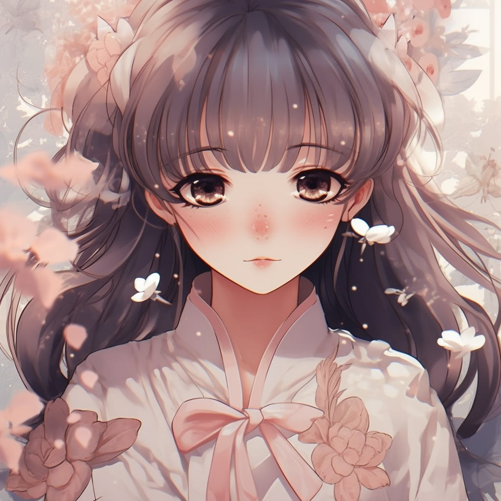 Super cute anime girl with brown eyes - Discord Pfp