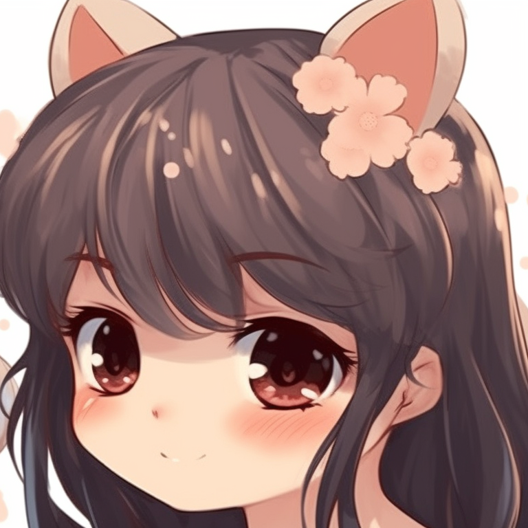 Super cute anime girl with brown eyes - Discord Pfp