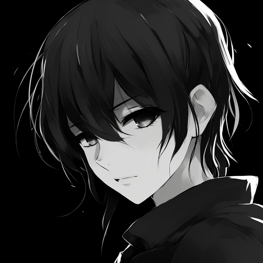 Anime Beauty In Black And - Anime Profile Picture Black And White (@pfp)