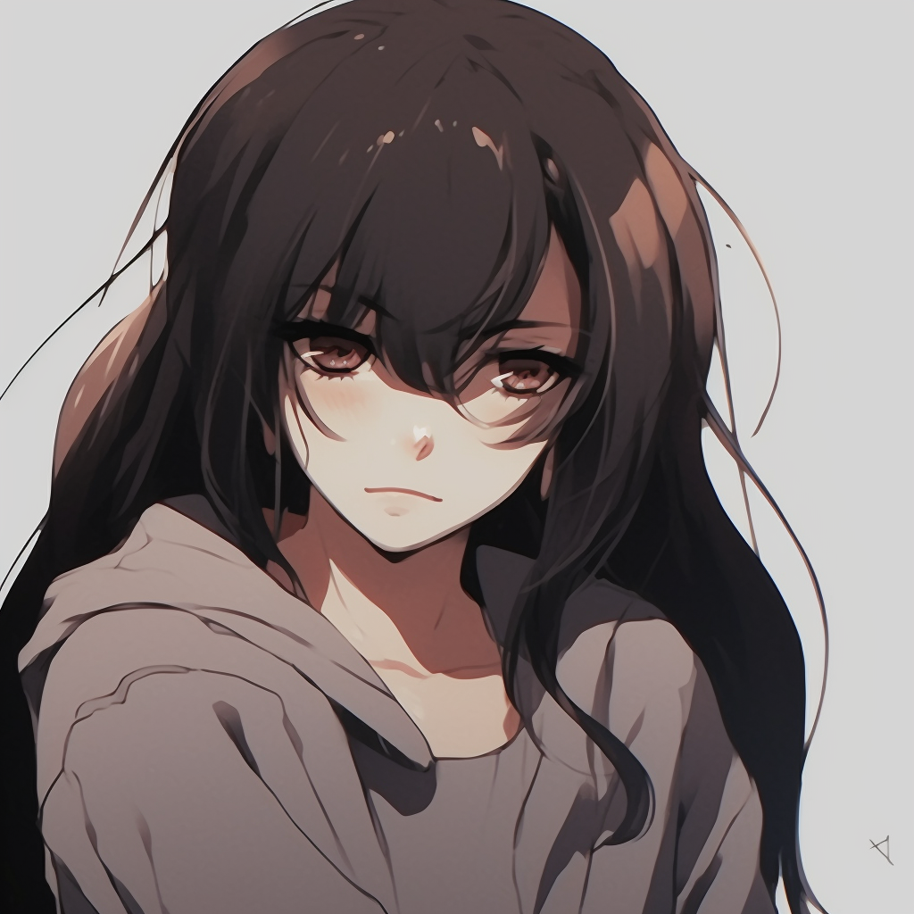 Somber Expression Anime Girl - Depressed Anime Girl Pfp (@pfp)