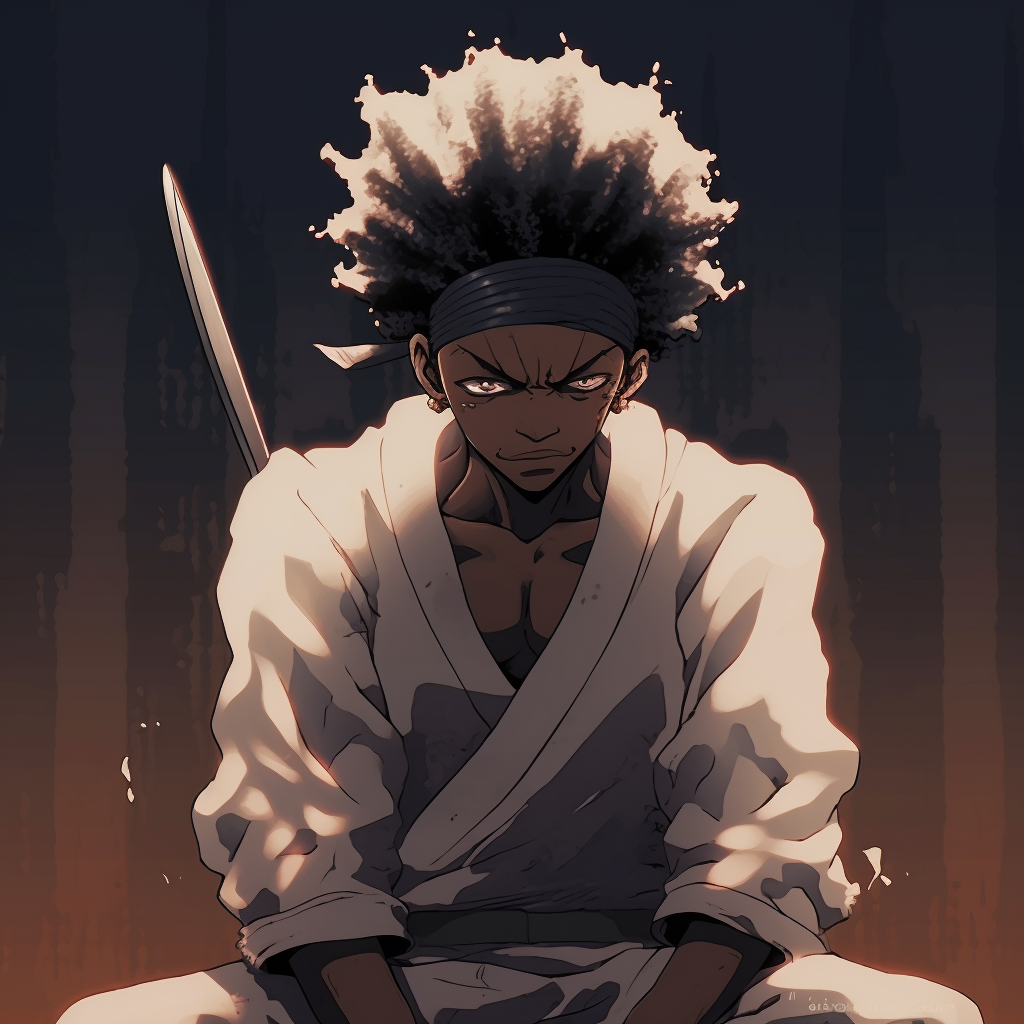 Close Up Of Afro Samurai - Amazing Black Anime Characters Pfp (@pfp)