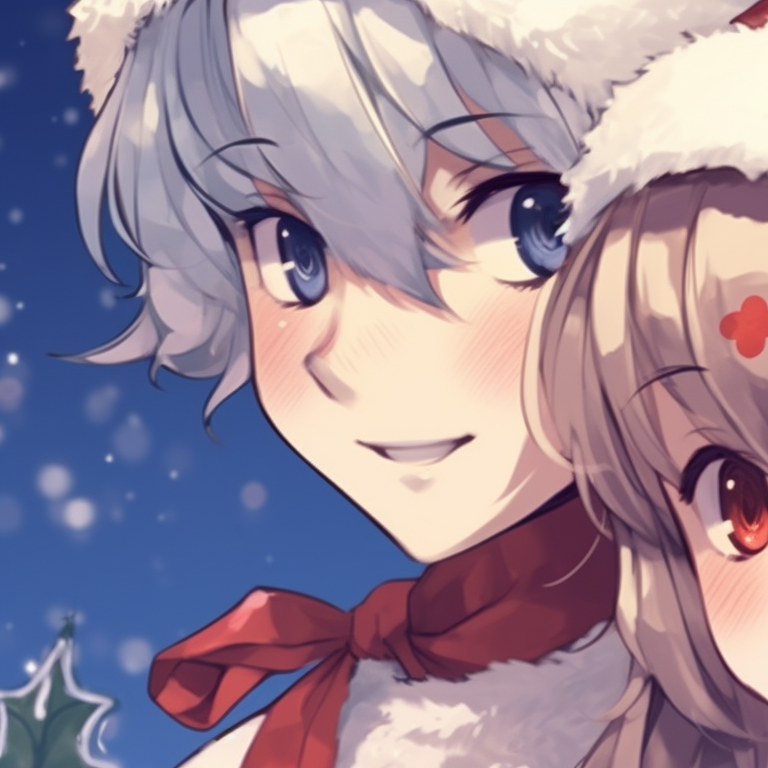 cute matching pfp anime boy x girl christmas｜TikTok Search