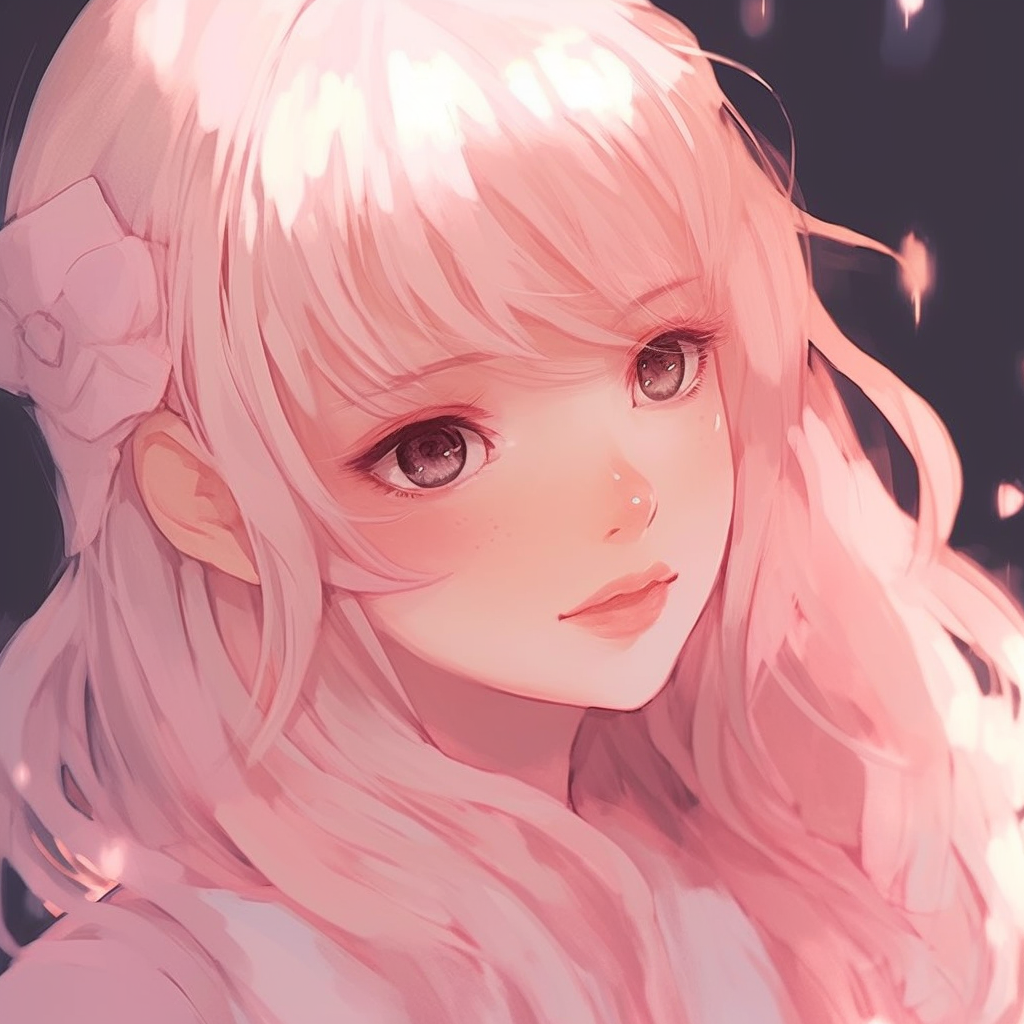 Anime girl with pink hair - Discord Pfp