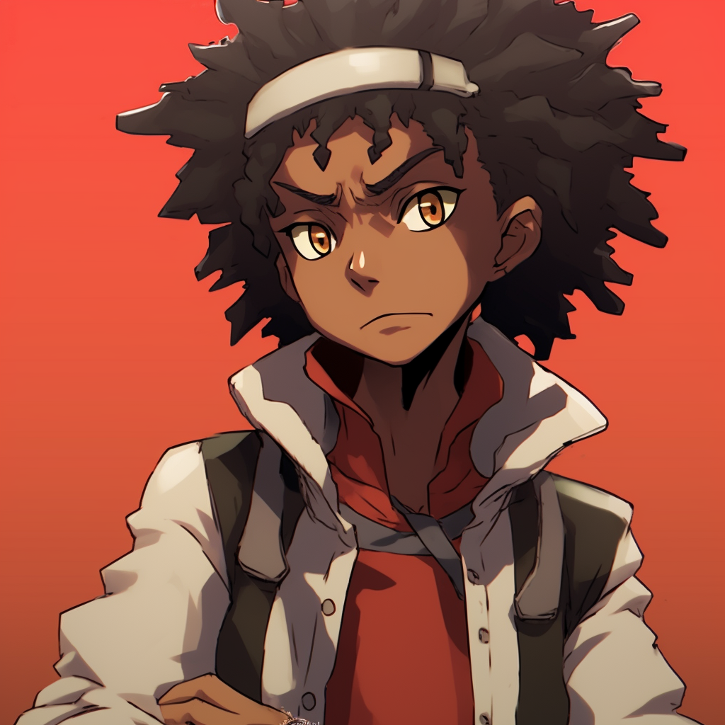 posing african anime girl with curly 4c hair, fanart | Stable Diffusion