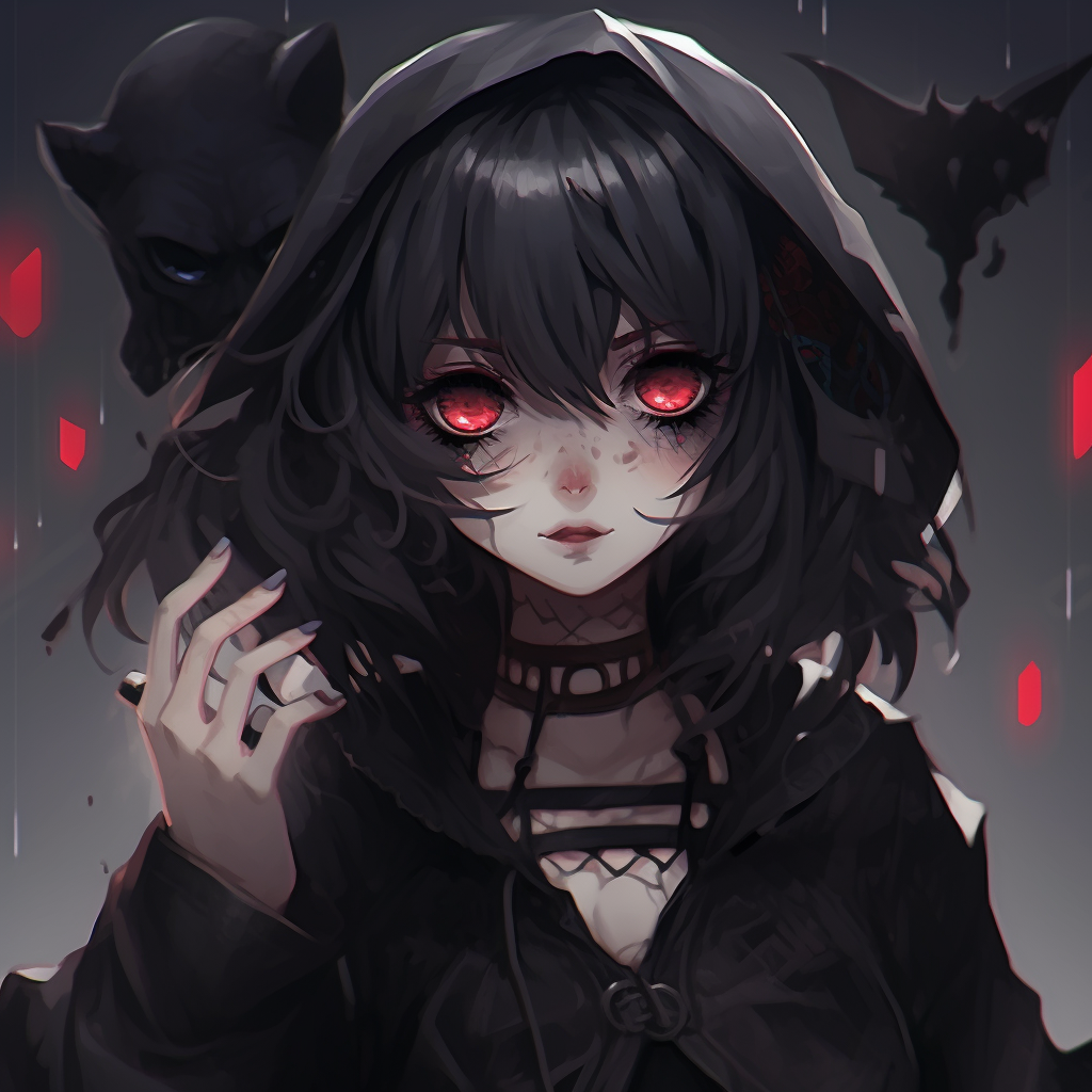 Moonlit Anime Girl Illustration - dark aesthetic anime pfp girl