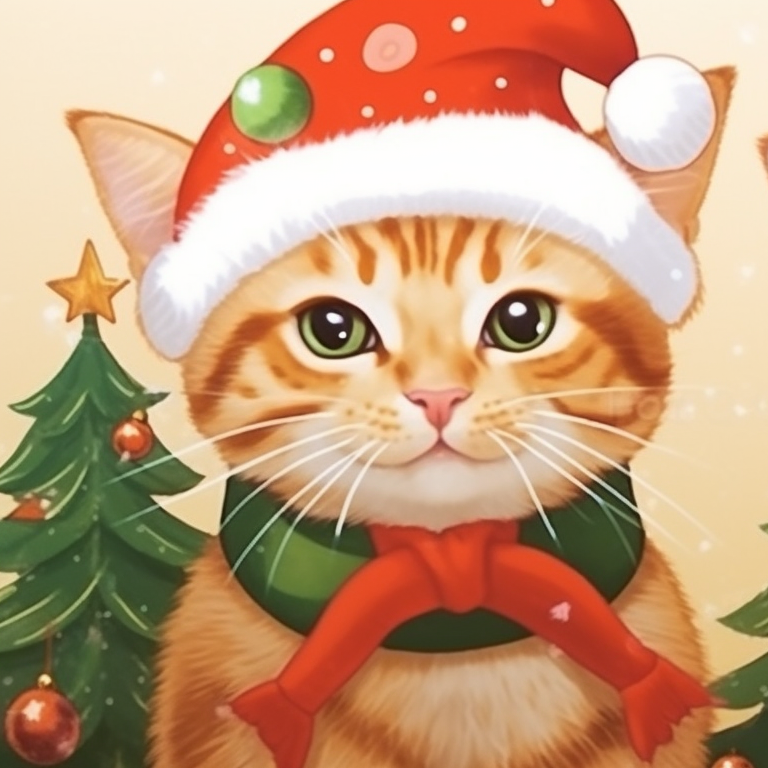 Holiday Purrfect Pair Adorable - Matching Cat Pfp Christmas