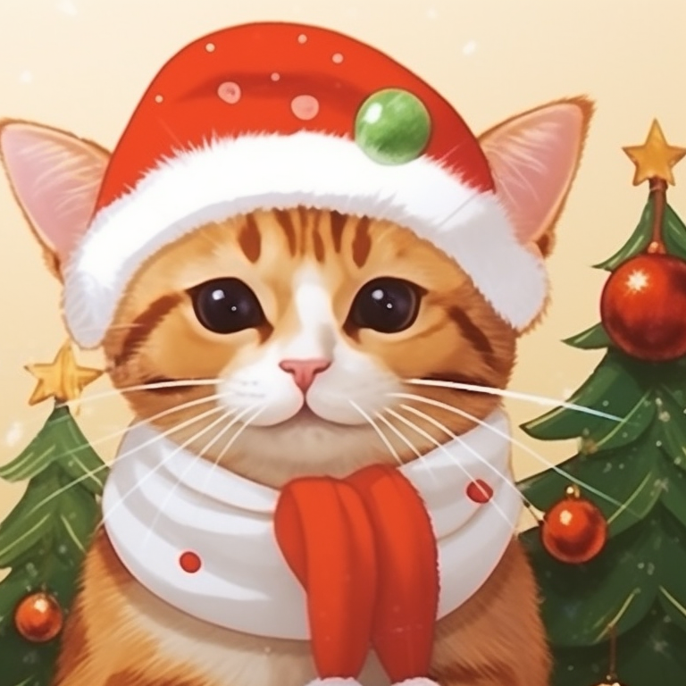 Matching Cat Pfps Christmas Hat