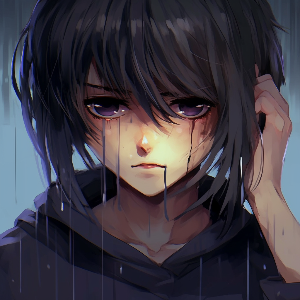 anime depressed face expression