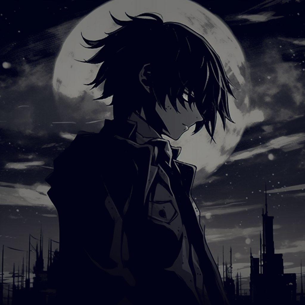 Anime Character In Night Scenery - Darkness Anime Pfp Collection (@pfp)