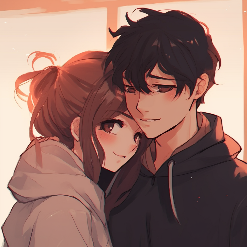 Cheerful Anime Couple PFP - adorable couple anime pfp - Image