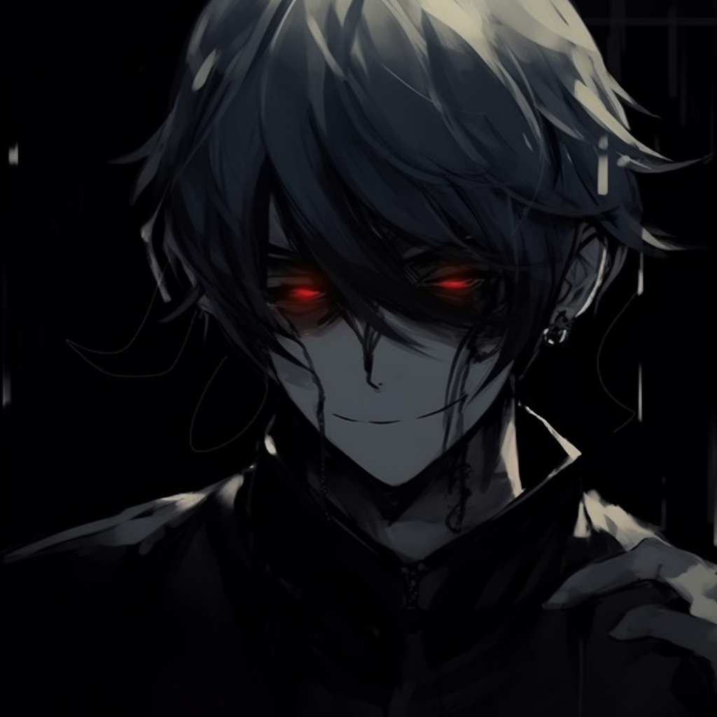 Download Boy With Red Eye Dark Aesthetic Anime Pfp Wallpaper