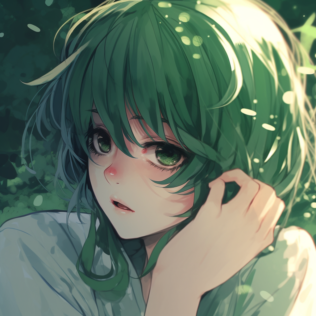 anime gril with green hair. anime goddess, korean girl, asian girl | Asian  girl, Korean girl, Green hair