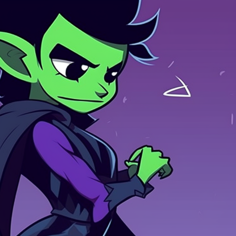 Macabre Duo Cartoon Pfp - Beastboy And Raven Matching Pfp Halloween ...