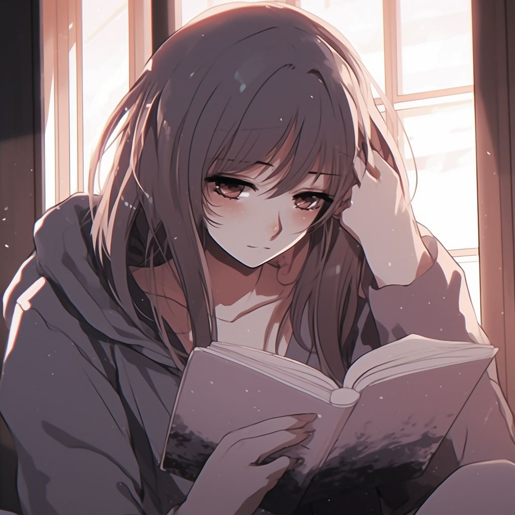 Lost In An Open Book - Depressed Anime Girl Pfp (@pfp) | Hero