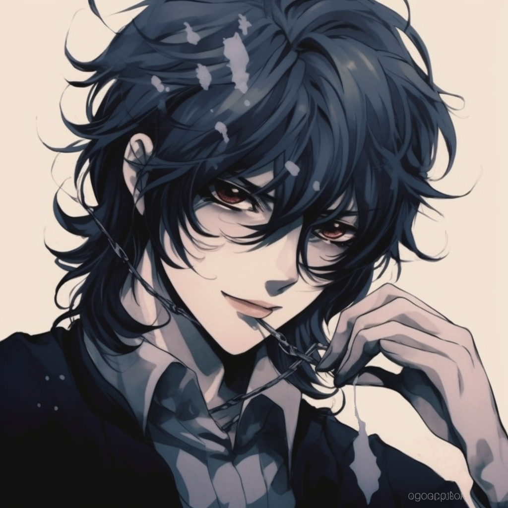 Anime Character with Piercing Gaze - dark aesthetic anime pfp