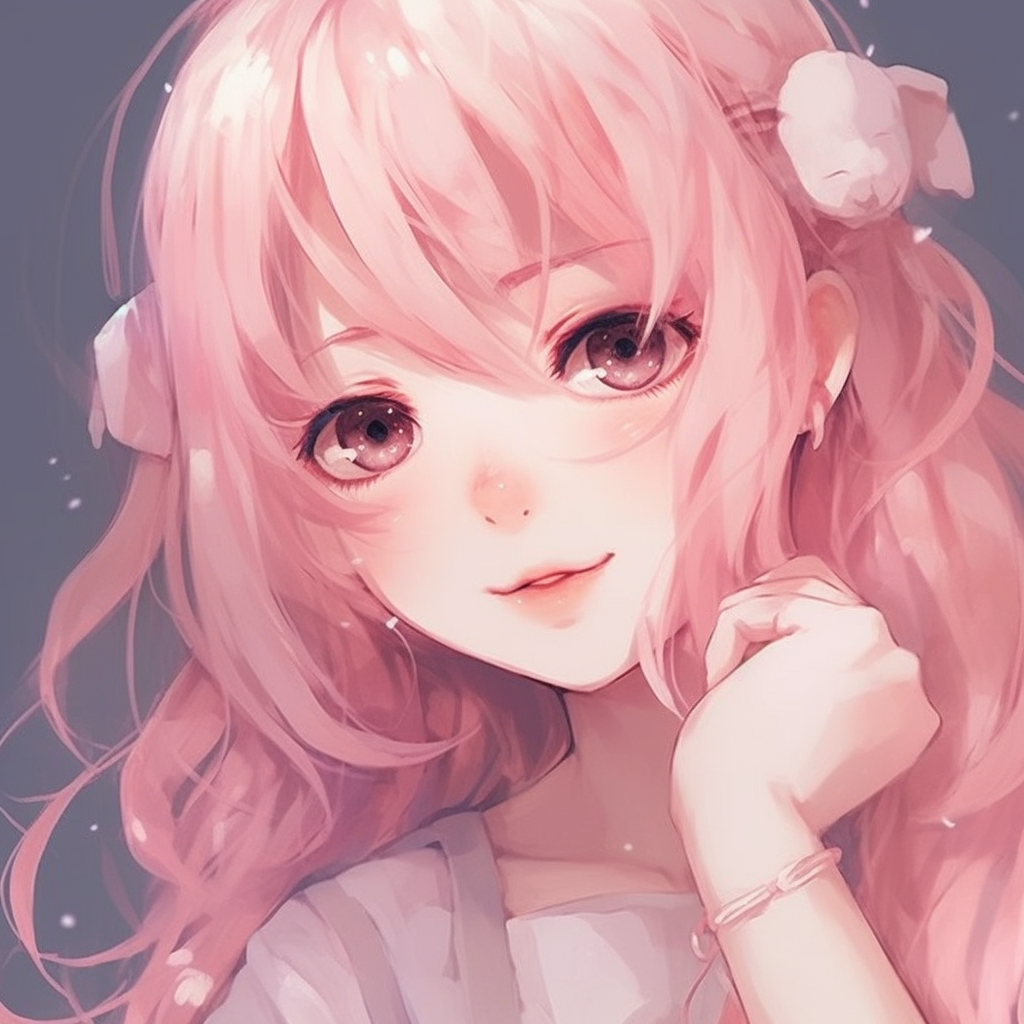 Anime girl with pink hair - Discord Pfp