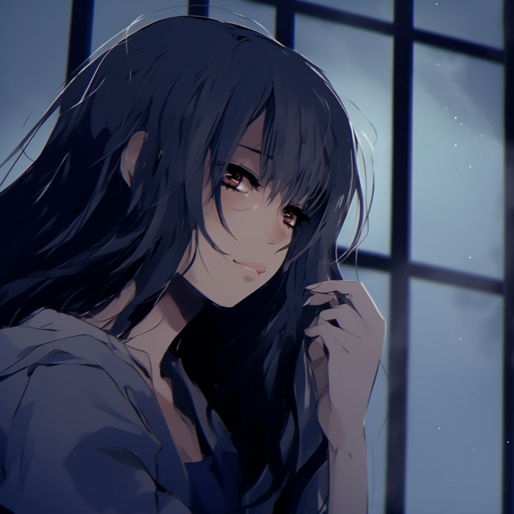 Somber Expression Anime Girl - Depressed Anime Girl Pfp (@pfp)