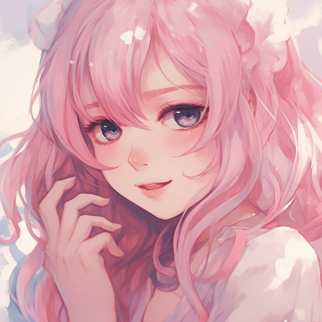 Anime girl with pink hair - Discord Pfp