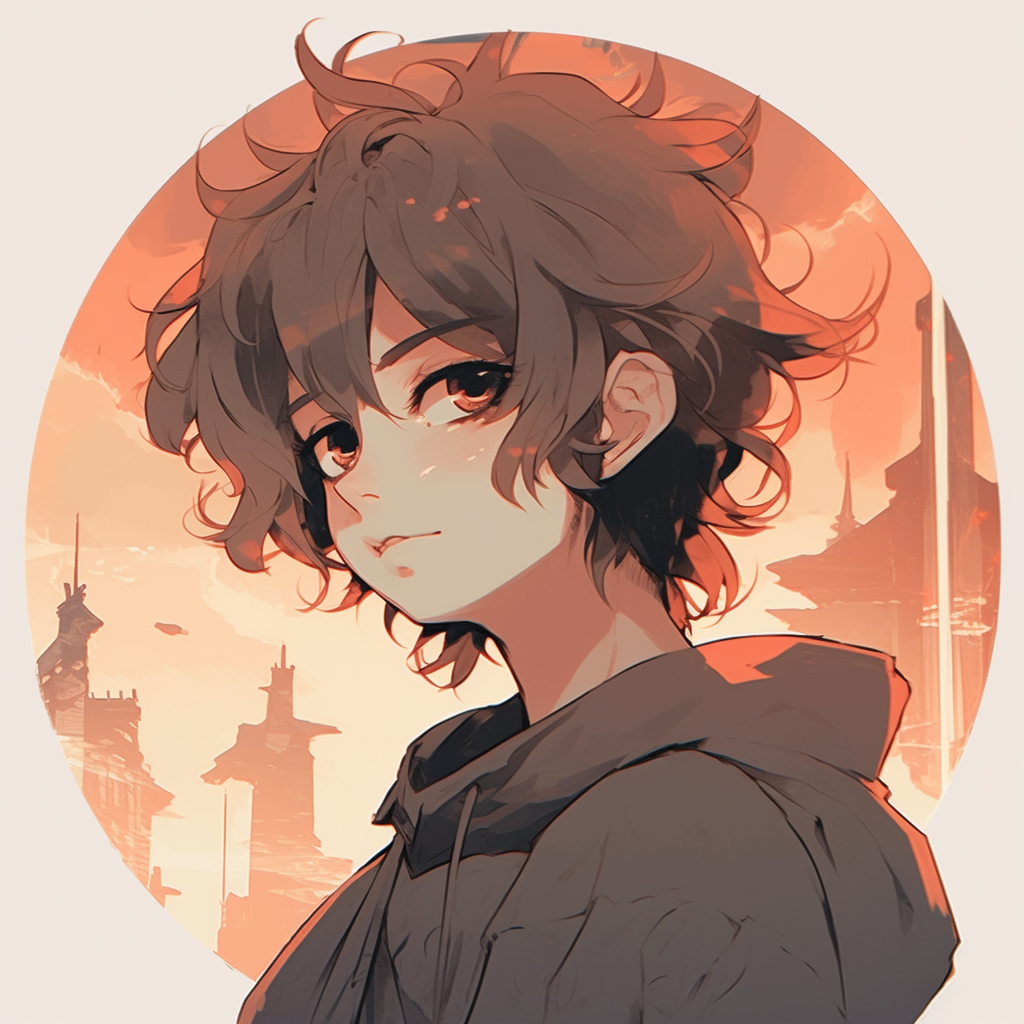 Stylized anime avatar for profile picture