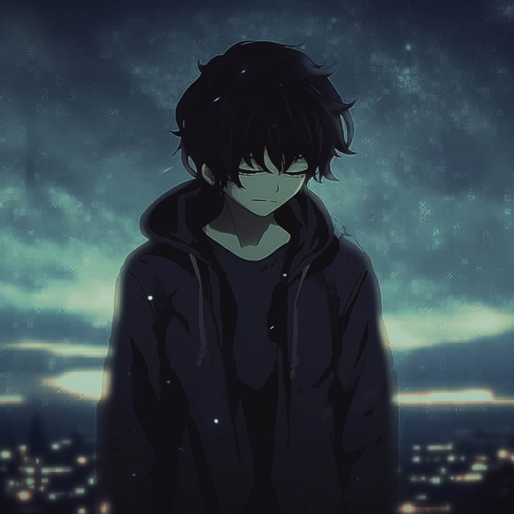 Lost in Thoughts Distant Gaze - anime aesthetics with sad pfp