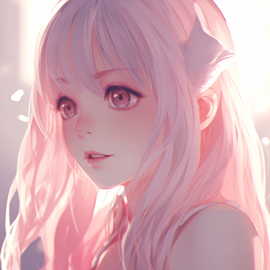 Anime girl with pink hair - Discord Pfp