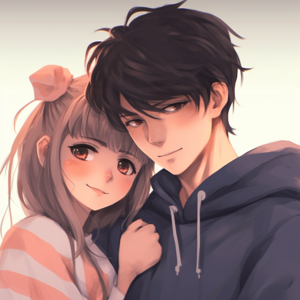 Cheerful Anime Couple PFP - adorable couple anime pfp - Image