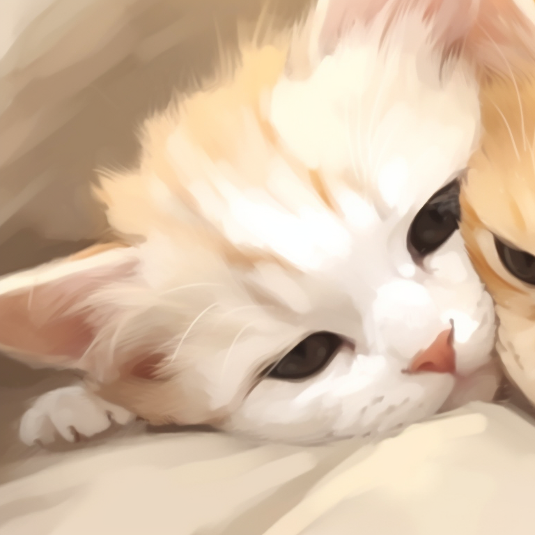 Cute cuddling cats matching profile picture for couple or friends