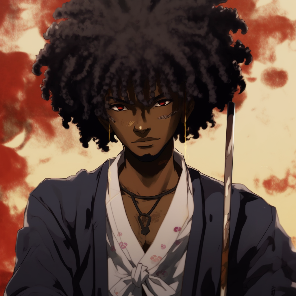 Little afro boy anime Royalty Free Vector Image
