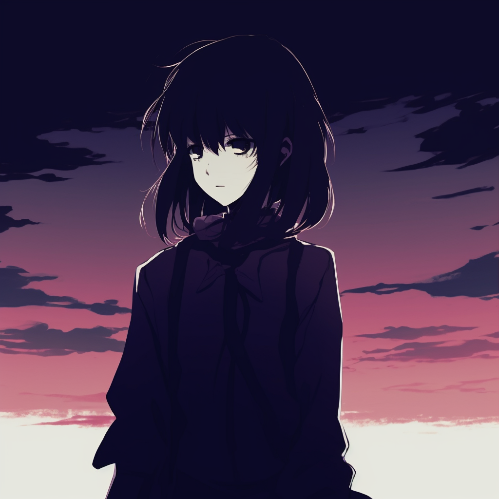 Silhouette Sorrow Girl Depressed - Depressed Anime Girl Pfp (@pfp) | Hero