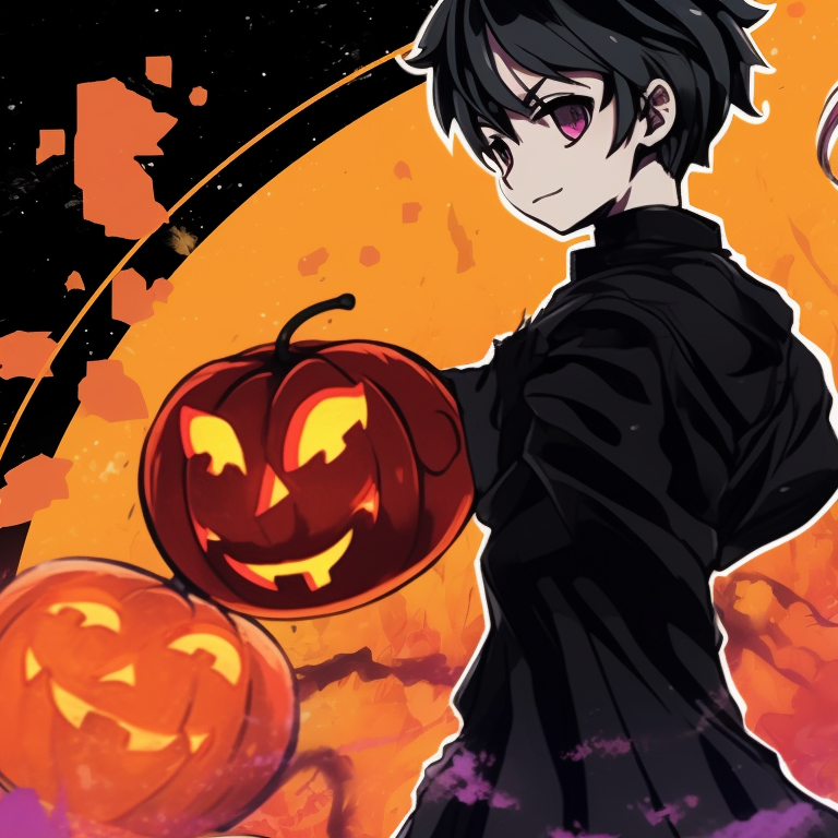 Wallpaper girl, witch, hat, pumpkin, halloween, anime hd, picture, image