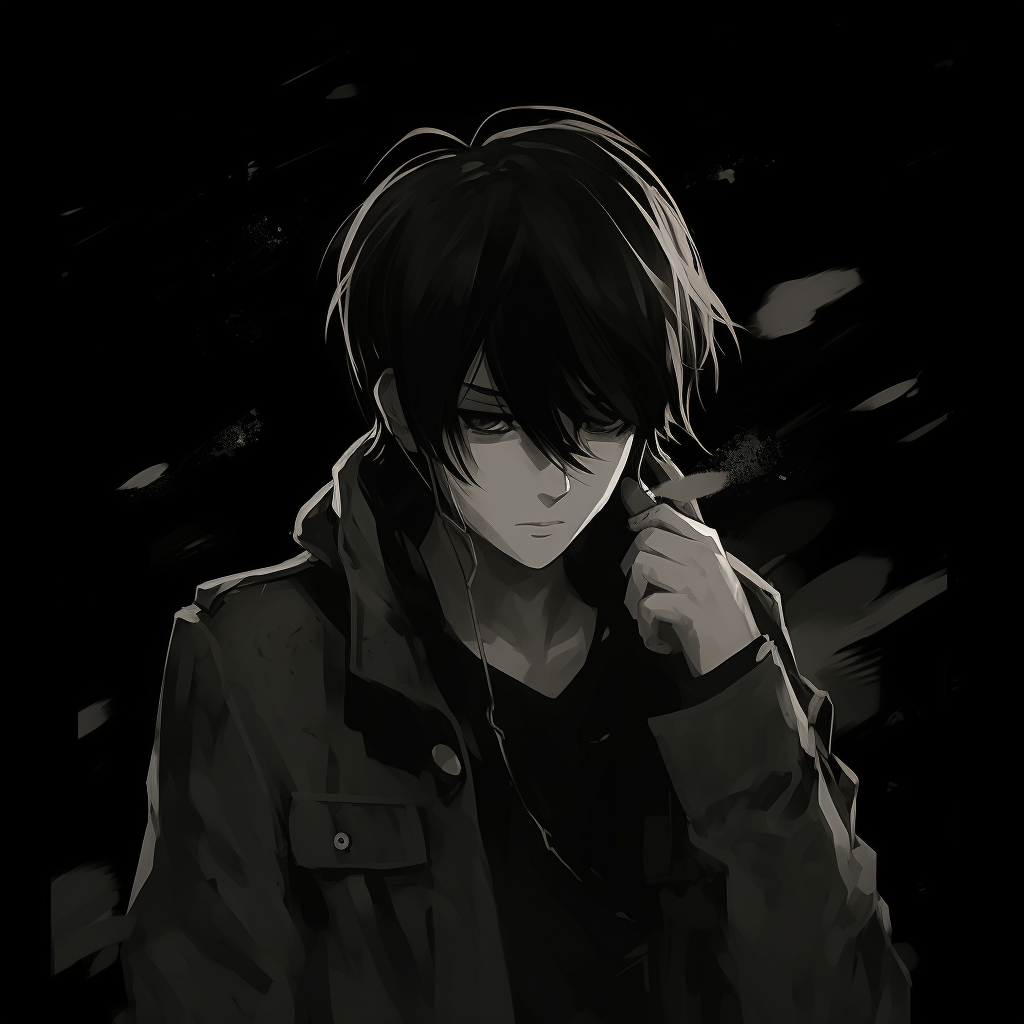 Enigmatic Boy With Hidden Eyes - Dark Aesthetic Anime Pfp Collection (@pfp)