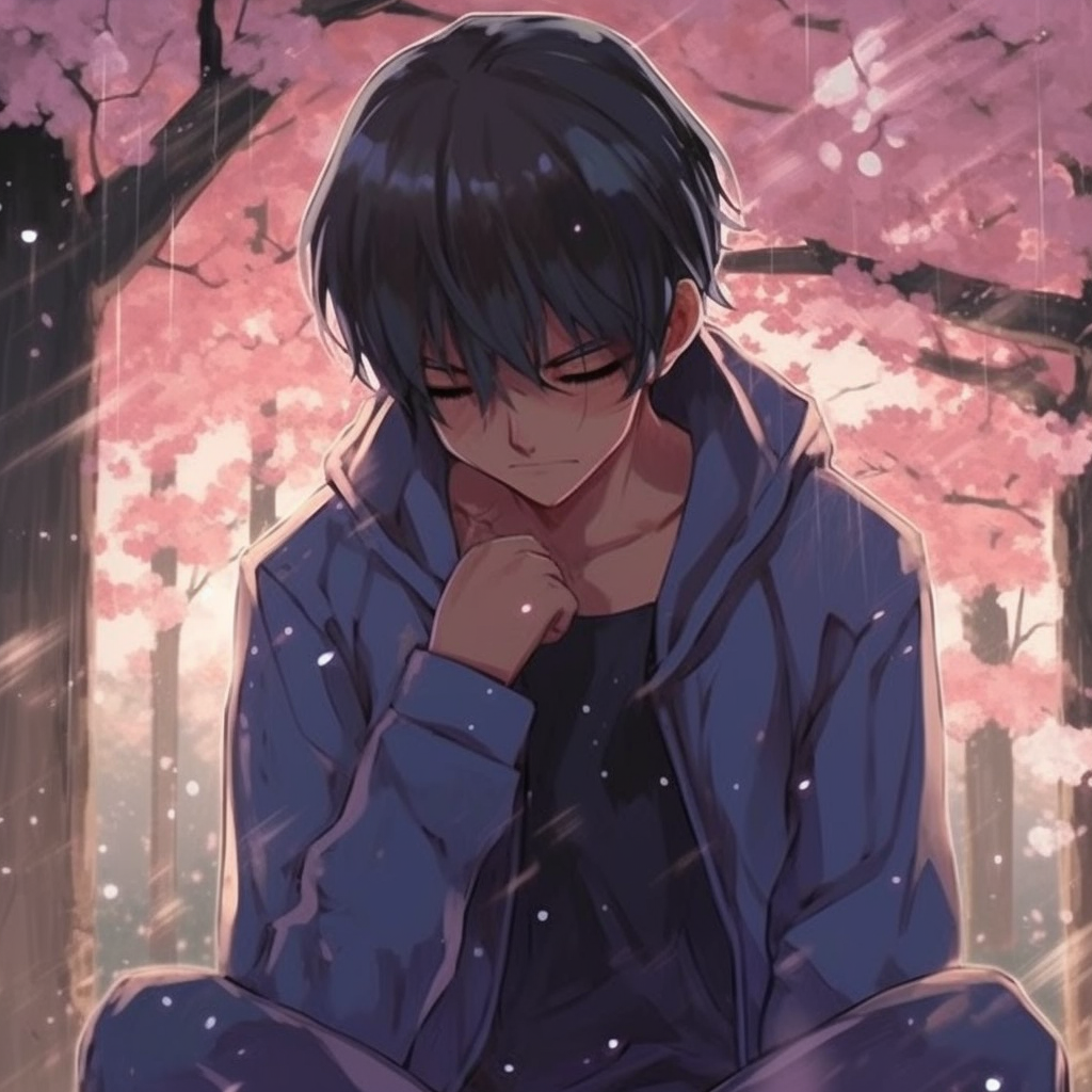 Lost in Thoughts Distant Gaze - anime aesthetics with sad pfp
