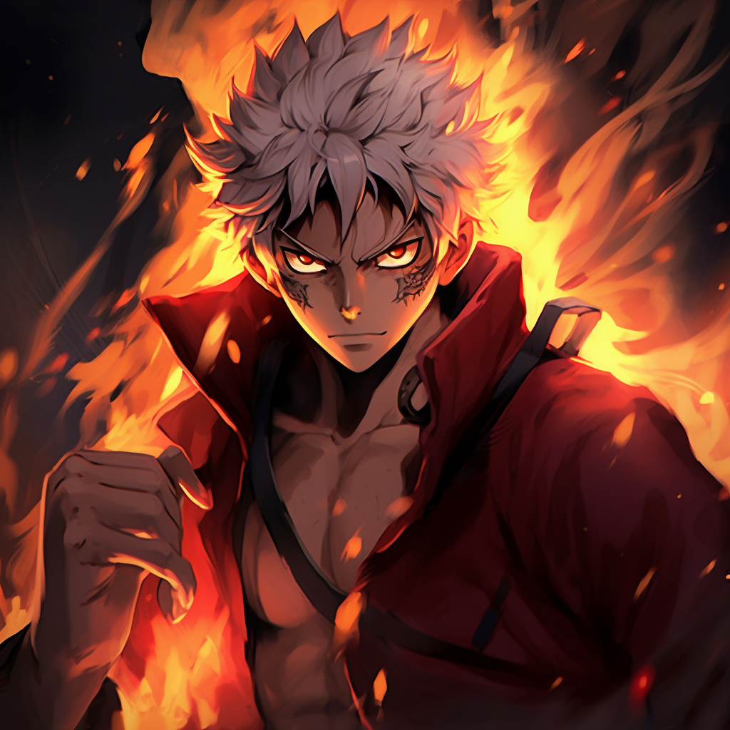 anime teen with fire 10795643 Vector Art at Vecteezy