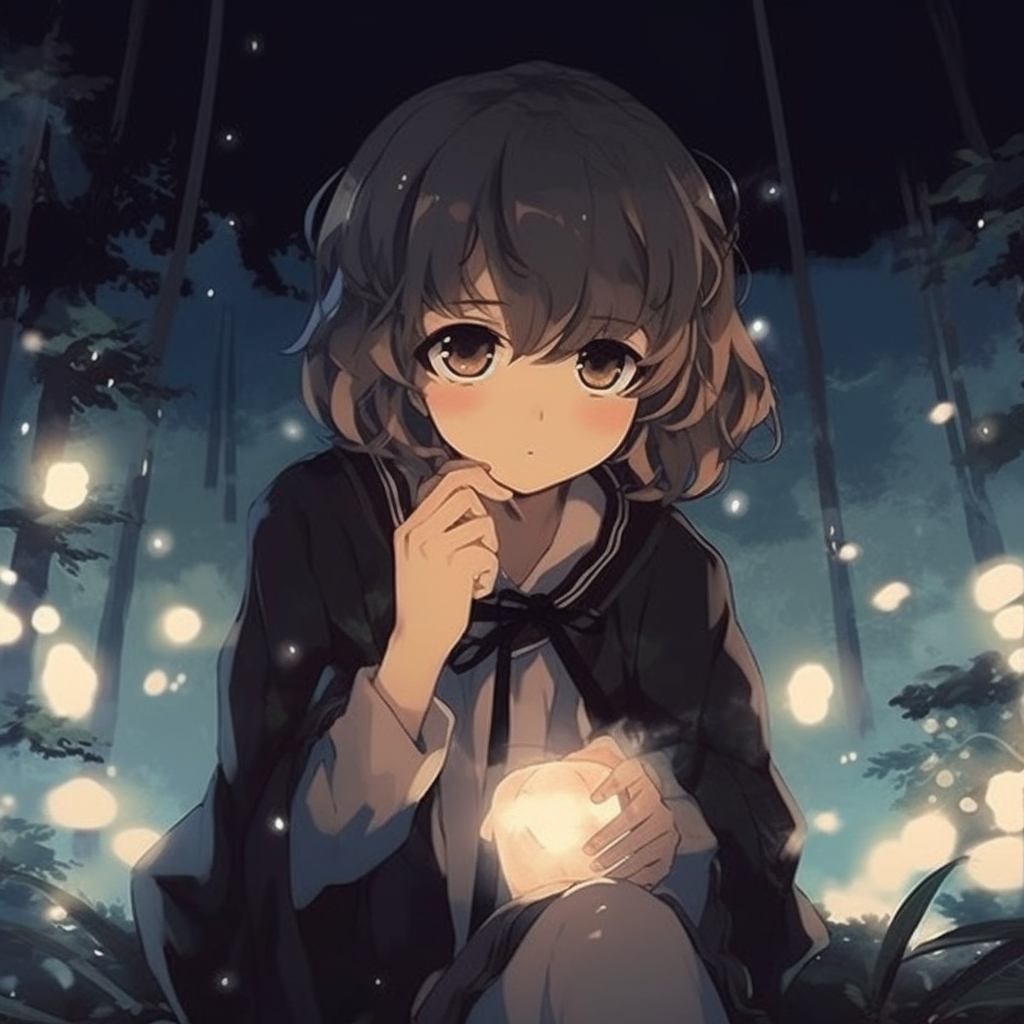 Super cute anime girl with brown eyes - Discord Pfp